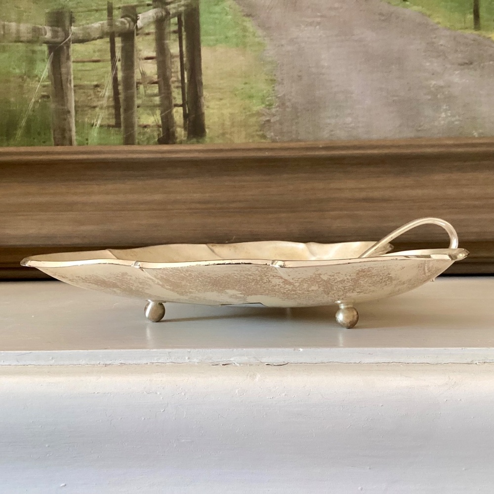 Caravelle by Hoka tarnish resistent silver plate Silver Leaf tray west Germany - Picture 6 of 11